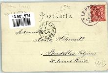 88299 W7970 Leutkirch im Allgäu 1897 Gebrauchsspuren Post Rathaus Bahnhof Ev. Kirche Lithographie