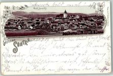 36205 W6443 Sontra 1907 Lithographie Güterzug