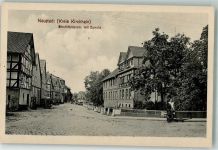 35279 W3577 Neustadt Hessen Foto AK Struthfelderstraße Schule Fachwerkhaus