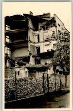 Litzmannstadt Lódz Privatfoto AK Wohnhaus Trümmer Bombe Kriegsschäden Ort handschriftlich