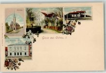 04749 O7303 Ostrau , Sachs - Postamt Kirche Schule Bahnhof Rosen