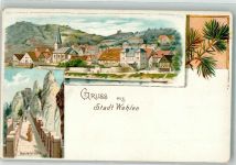 01829 O8306 Wehlen Stadt Lithographie Basteibrücke