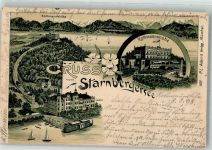 82335 W8137 Leoni , Starnberger See 1898 Lithographie Starnberger See Hotel Leoni Hotel Rottmannshöhe