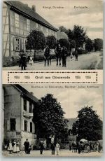 99735 O5501 Günzerode Foto AK Dorfstraße Kgl. Domäne Gasthaus zu Günzerode