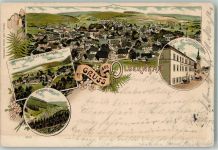 09526 O9330 Olbernhau 1902 Lithographie Grünthal Rothenthal Hotel zur Gerichtsschänke