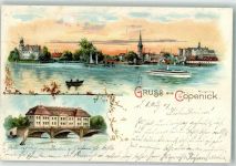 10115 O1199 Köpenick 1907 Lithographie Salondampfer Spreebrücke