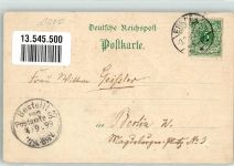 15537 O1250 Erkner 1899 Lithographie Lindenbad Kirche Friedens-Denkmal