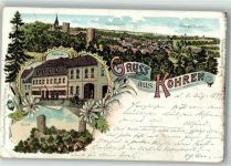 04655 O7234 Kohren-Sahlis 1899 Gebrauchsspuren Lithographie Rathaus Ruine