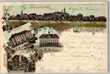 91438 W8532 Bad Windsheim 1903 Lithographie Pfarrtöchterheim Altes Rathaus Kriegerdenkmal
