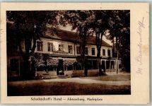 22926 W2070 Ahrensburg Foto AK Hotel Schadendorff Marktplatz