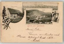 79650 W7860 Gersbach , Baden 1903 Gebrauchsspuren Alpen Markgräfler Tracht Gasthaus zur Krone