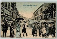 09526 O9330 Olbernhau 1907 Gebrauchsspuren Fotomontage Olbernhau bei Regen