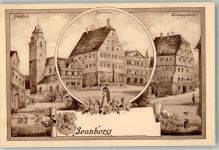 71229 W7250 Leonberg , Württ 1910 Passepartout Stadtkirche Rathaus Landtagsgebäude