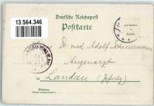 97922 W6970 Lauda 1898 Gebrauchsspuren Lithographie Bahnhof Marienkirche Hotel v. G. Müller
