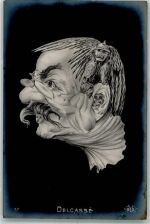 Delcasse franz. Politiker Gesichter Erotik Akt Verlag E.L.D. Nr. 37 Metamorphose Künstlerkarte