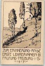 W7800 Freiburg im Breisgau Studentika Erinnerung an die 1. Lehrerinnen-Prüfung 1917 Frauenbewegung 1917 Lithographie