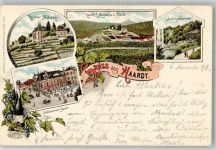 67433 W6730 Haardt an der Weinstraße 1898 Lithographie Etablissement Bauer Haardter Schlößchen Ludwigsbrunnen