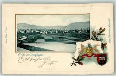 72555 W7430 Metzingen , Württ 1902 Prägedruck Metzingen Wappen Passepartout