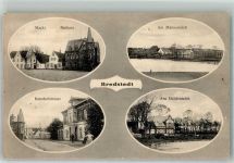 25821 W2257 Bredstedt 1915 - Am Mühlenteich Marktplatz Rathaus Bahnhofstrasse