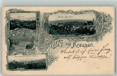 4362 Bad Kreuzen 1898 Foto AK Burg Ruine Kirche