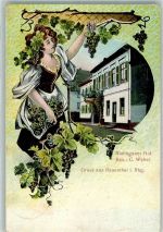 65343 W6228 Rauenthal , Rheingau - Gasthaus Rheingauer Hof Junge Frau Weintrauben
