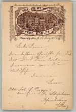 O3705 Ilsenburg Hotel Zur Waldhöhe Ferd. Köhler Vorläufer 1892 BOAKC