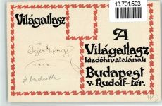 Budapest Ungarische Werkstätte Vilagatlasz sign. Szekeres B. leicht beschnitten Kunstgeschichte 1917 BOAKC