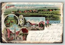 99706 O5401 Oberspier 1902 BOAKC Hirschwiese Hauptstraße Kirchstraße Schäfer Schafe Lithographie