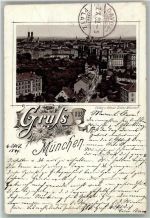 W8000 München Verlag Ottmar Zieher Bahnpost Schweiz Lithographie Vorläufer 1889 BOAKC