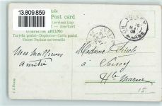 neujahr-AK von 1906 Blume AK mit Glitzer