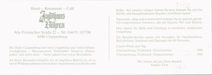 49661 W4590 Cloppenburg KEINE AK Jagdhaus Bühren Hotel Gasthaus Innen-und Aussenansicht Klappkarte