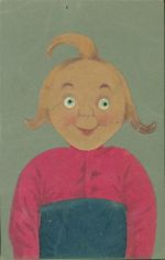 echter Filz echter Stoff Papier Collage AK mit Papierapplikation