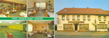 29345 W3104 Unterlüß KEINE AK Hotel Goldene Kugel Kegelbahn Aussen-und Innenansicht Klappkarte