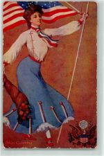 Columbia CA Miss Columbia Patriotik Motiv USA 1908