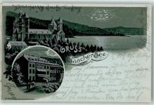 56653 W5471 Maria Laach , Eifel 1900 Lithographie / Mondschein Hotel Maria Laach Laacher See