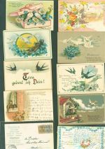 Lot mit 25 AK Schwalben Tauben Singvögel Poesie Posten 21 bis 100 AK