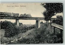 04749 O7303 Ostrau , Sachs 1918 - Eisenbahn Lok Brücke Gruss