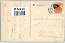 04749 O7303 Ostrau , Sachs 1918 - Eisenbahn Lok Brücke Gruss