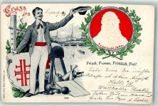 O7000 Leipzig Gruss aus Turnvater Jahn 1898 Prägedruck