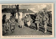 Uniform WK I serbischer Bauenhof Militär Serbien Foto AK