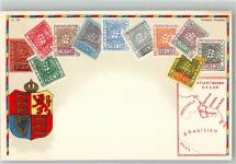 Georgetown Lithographie Wappen Briefmarkenkarte