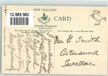 Wellington Foto AK Straßenbahn King´s Chambers Briefmarke Bildseite