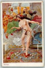 Salzburger Kunst Nr. 54 Eiertanz Bauchtanz Harem sign. Hans Kaufmann Oriental. Erotik Künstlerkarte