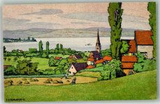 Stadt am Bodensee Schlatter, E. E. Künstlersteindruck