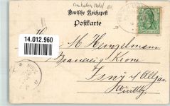 19370 O2850 Parchim 1903 - Bahnpost Parchim Ludwigsburg Zug 170 28.8.03 General Feldmarschall Helmuth v. Moltke Geburtshaus