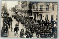 Ostende Oostende Foto AK Uniform WK I Einzug der deutschen Truppen
