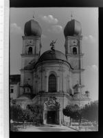 94526 W8354 Metten , Donau GLASNEGATIV Kirche