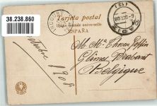 Cadiz 1908 Foto AK Plaza de Castelar Marke Bildseitig