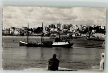 Tanger Tangiers Foto AK Hafen Segelschiiff