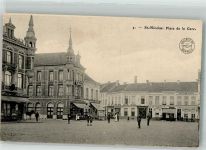 Saint-Nicolas Liege Foto AK Cafe de paris Place de la Gare Feldpost WK I Nr. 3